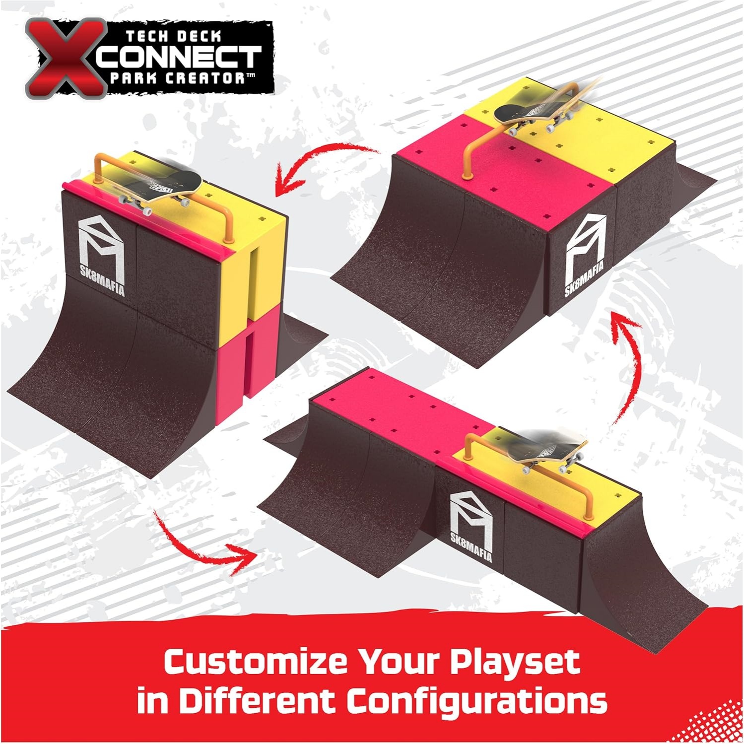 Tech Deck, Vert Wall 2.0, X-Connect Park Creator, Customizable And Buildable Ramp Set With Exclusive Fingerboard, Kids Toy For Boys And Girls Ages 6 And Up - Image 3