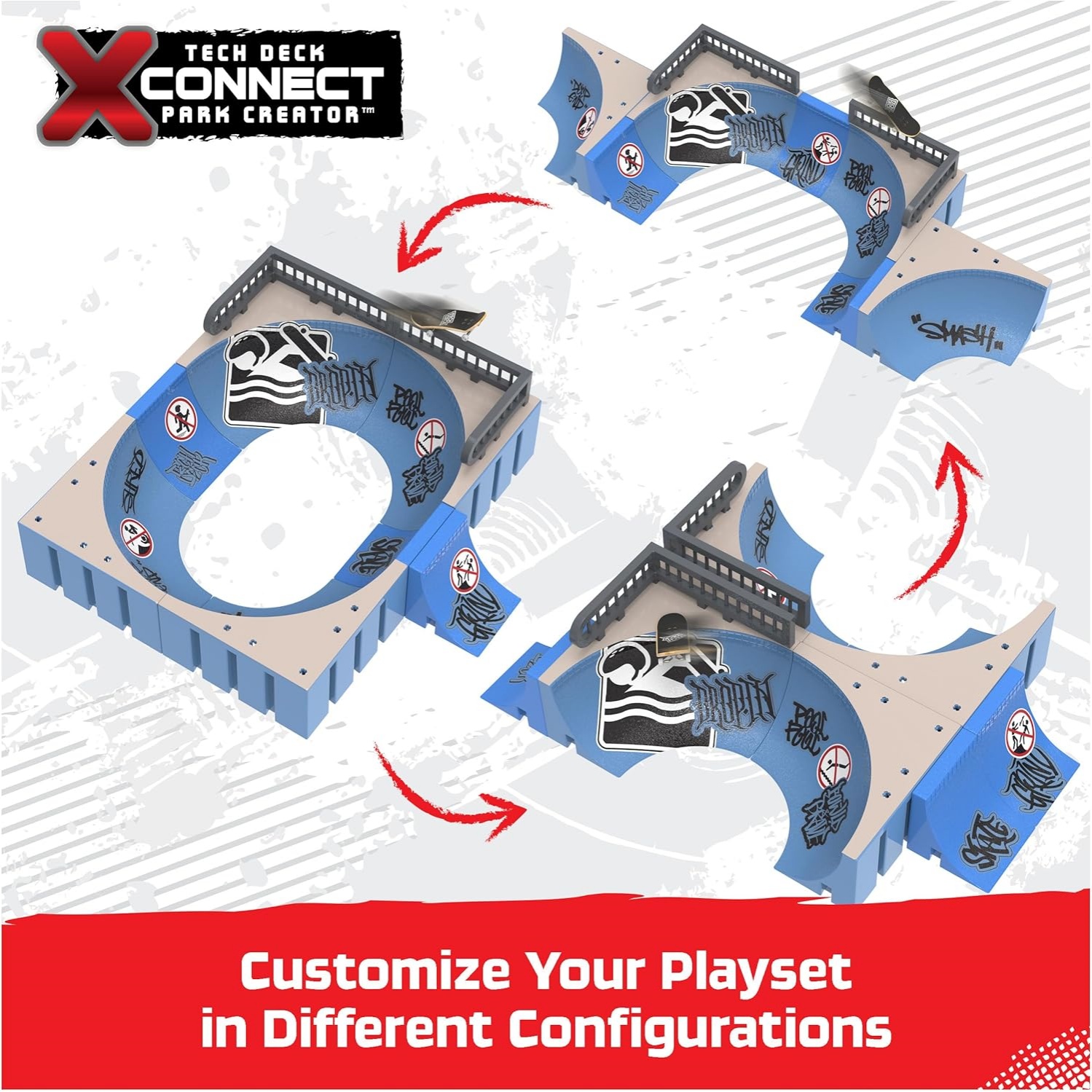 Tech Deck, Daewon Mega Bowl, X-Connect Park Creator, Customizable And Buildable Ramp Set With Exclusive Fingerboard, Kids Toy For Ages 6 And Up - Image 3