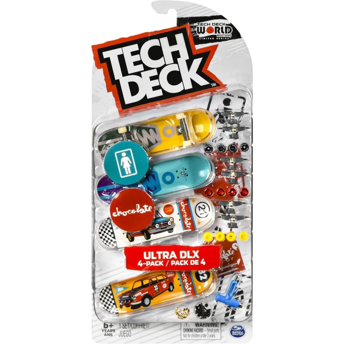 Tech-Deck Ultra Dlx 4 Pack 96Mm Fingerboard 2020 Crossover - Girl/Chocolate