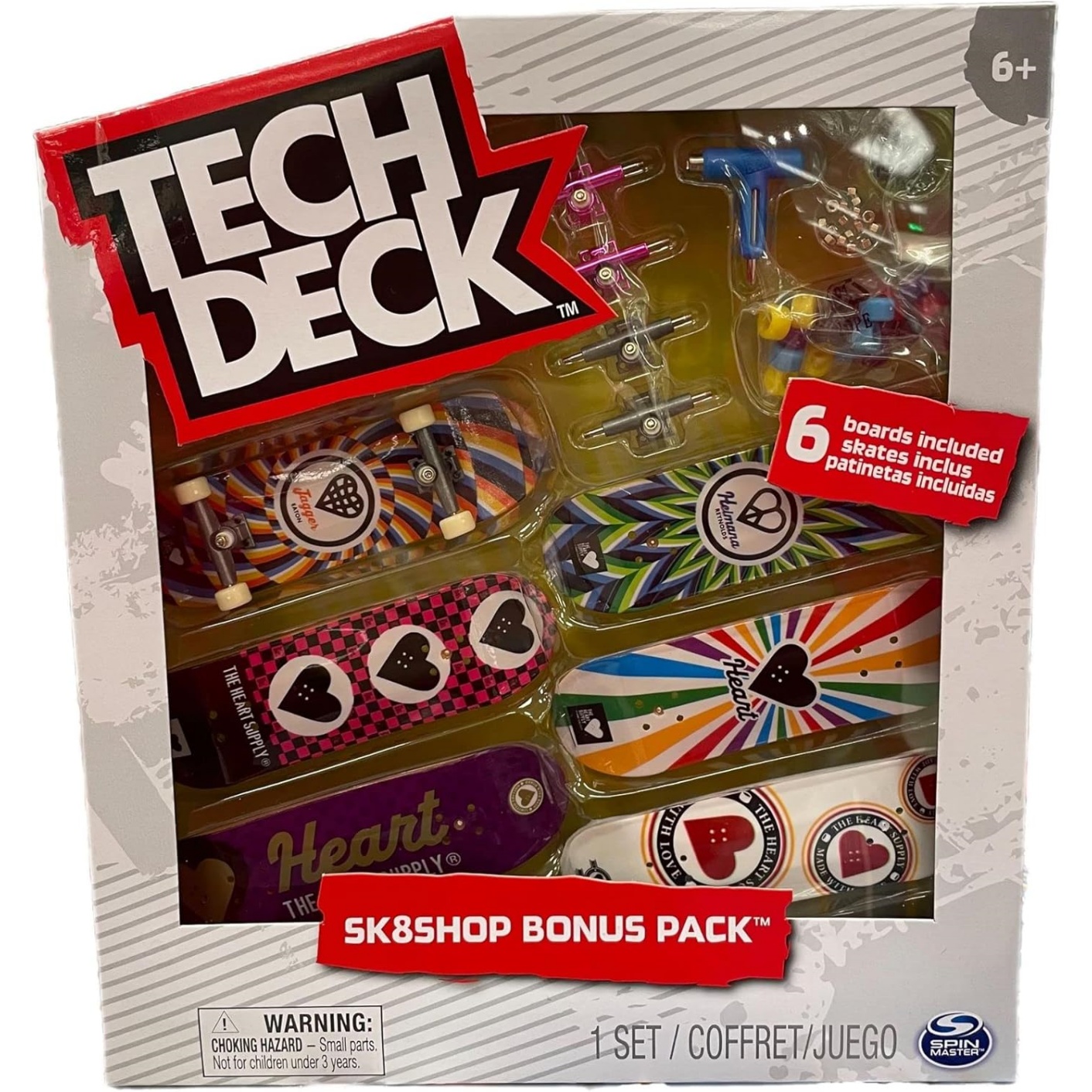 Tech Deck Sk8Shop Bonus Pack Mini Finger Skateboard Multi Pack 2022 Series (The Heart Supply (Sk8Shop Bonus Pack))
