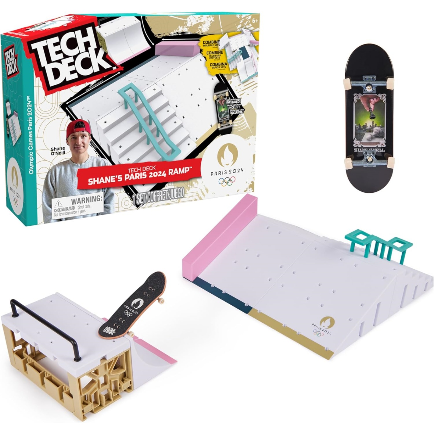 Tech Deck, Shane O'neill's Olympic Games Paris 2024 Ramp Customizable X-Connect Park Creator Playset & Exclusive Fingerboard, Kids Toy For Ages 6+