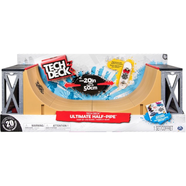 Tech Deck, Ultimate 20-Inch Half-Pipe Ramp Playset And Exclusive Primitive Pro Fingerboard, Kids Toys For Boys And Girls Ages 6 And Up